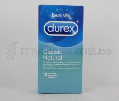 DUREX CLASSIC NATURAL 12 condooms met glijmiddel                (medisch hulpmiddel)
